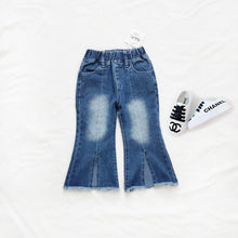 Load image into Gallery viewer, 22118PCW-Spring and summer Korean style casual girls nine-point flared split jeans parent-child outfit