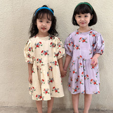 Load image into Gallery viewer, X81562DS-Summer cotton puff sleeve flower dress
