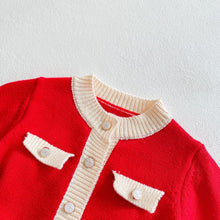 Load image into Gallery viewer, 86032LS-Spring and Autumn Red Baby Girl Cardigan Long Sleeve Jacket + Climbing Clothes