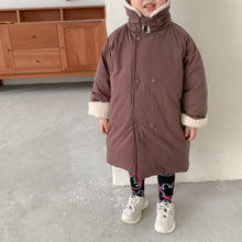 Load image into Gallery viewer, D60277SE- Winter solid color 90 white duck down medium and long bread down jacket