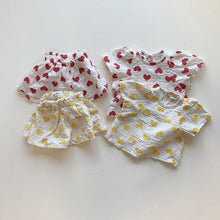Load image into Gallery viewer, TG68168-Summer girl suit baby internet celebrity fashionable children's personality trend brand fresh cute love short-sleeved T-shirt shorts