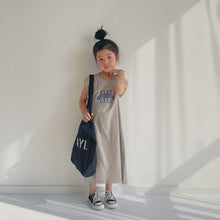 Load image into Gallery viewer, BB2309-Spring and Summer Japanese Style H Letter Sleeveless Long Dress