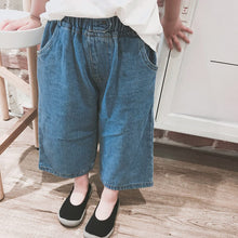 Load image into Gallery viewer, X81353PA-Spring and Summer Korean Version 8 Points 9 Points Denim Wide Leg Pants