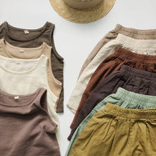 Load image into Gallery viewer, 1108PA-Forest Ramie Multicolor~Children's Summer Retro All-match Shorts for Boys and Girls Korean Casual Shorts