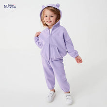 Load image into Gallery viewer, 22099TG-Autumn Bear Plush Hooded Jacket + Drawstring Trousers Two-piece Set