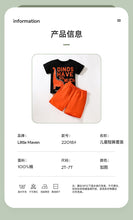 Load image into Gallery viewer, 22018TG-Little maven summer European and American knitted cotton dinosaur print short-sleeved top + shorts two-piece set