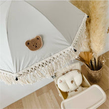 Load image into Gallery viewer, WH90606AC-INS Korean Embroidered Bear Children's Outdoor Stroller Parasol Baby Beach Sun Protection Anti-UV Umbrella