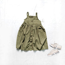 Load image into Gallery viewer, 23006DS-Summer Japanese retro multi-button cotton casual suspender dress