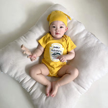 Load image into Gallery viewer, 32310LS-Summer Korean ketchup mustard sauce short-sleeved bodysuit + hat two-piece set