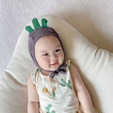 Load image into Gallery viewer, 32315LS-Summer cactus print baby bodysuit + hat two-piece set