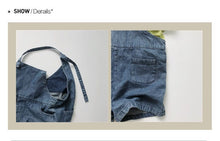 Load image into Gallery viewer, 1127LS-Soft denim ~ Korean children's clothing summer children's denim suspender shorts boys and girls adjustable jumpsuit