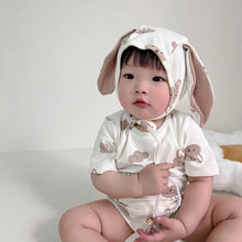 Load image into Gallery viewer, 32313LS-Summer Korean version of bunny full print bodysuit + hat two-piece set