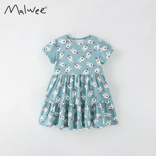 Load image into Gallery viewer, 9309DS-Summer European and American small and medium-sized children's rabbit casual short-sleeved round neck dress