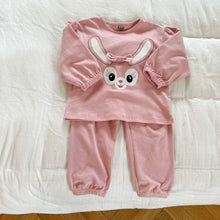 Load image into Gallery viewer, D90786JG-Autumn and winter bunny baby print home clothes