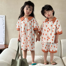 Load image into Gallery viewer, X81878DS-Summer short-sleeved full-print bear dress & top and shorts two-piece set