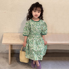 Load image into Gallery viewer, X81375DS-Summer round neck pure cotton floral princess dress