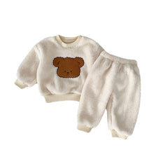 Load image into Gallery viewer, H10055LS-Cute bear pullover thick warm top trousers set & climbing suit