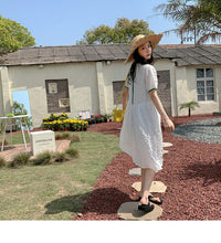 Load image into Gallery viewer, 22B038PCW-New summer parent-child outfit fairy wear white long loose slimming net celebrity stylish mother and daughter outfit