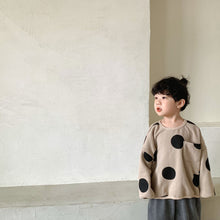 Load image into Gallery viewer, D90773SE- Drop shoulder pockets large polka dot long-sleeved top