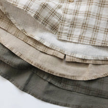 Load image into Gallery viewer, 1133SE-Korean ramie plaid shirt summer Korean children's plaid shirt short sleeves boys and girls casual thin cardigan half sleeves