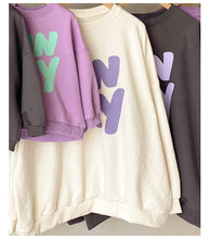 Load image into Gallery viewer, 23D1915PCW- Korean version of children's spring and autumn new parent-child wear Korean style letters loose casual long-sleeved parent-child terry sweater t