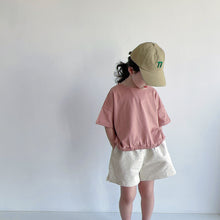 Load image into Gallery viewer, BB2210PCW-Summer Japanese style boys and girls wide cotton short-sleeved waist parent-child tops