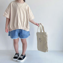 Load image into Gallery viewer, BB2210PCW-Summer Japanese style boys and girls wide cotton short-sleeved waist parent-child tops
