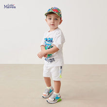 Load image into Gallery viewer, 22001TG-Little maven summer cartoon COOL dinosaur print round neck top + shorts two-piece set