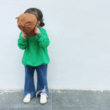 Load image into Gallery viewer, 22061PCW-Autumn parent-child outfit Japanese style ripped split flared denim trousers