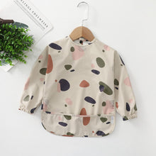 Load image into Gallery viewer, 000263SE-Danish children's long-sleeved pu reverse wear baby eating clothes bib super soft waterproof baby rice pocket