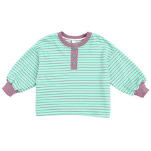 Load image into Gallery viewer, C81305SE- Spring Thin Striped Button-down Collar Long Sleeve T-shirt