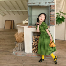 Load image into Gallery viewer, <Taiwan Pavilion> 2022X81TG-Boys and girls Korean style solid color plaid short-sleeved shorts two-piece set (A2)