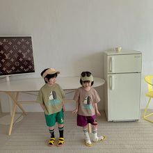 Load image into Gallery viewer, X90269TG-Children's summer suit girls sports 2022 new pure cotton little boy cartoon casual baby short-sleeved two-piece suit