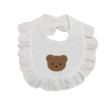 Load image into Gallery viewer, WH81002AC- Korean ins style embroidered bear lace cotton gauze bib for baby bibs to prevent spitting up and absorbent neck wrap