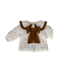 Load image into Gallery viewer, H10007SE-Winter Thick Lapel Bowknot Quilted Warm Girls Quilted Jacket