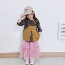 Load image into Gallery viewer, 22049PCW-Spring and summer Japanese casual workwear vest style jacket top parent-child wear