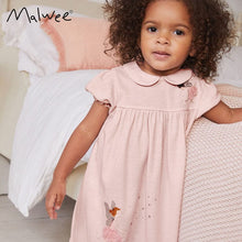 Load image into Gallery viewer, 8220DS-malwee summer European and American children's lapel short-sleeved dress