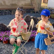 Load image into Gallery viewer, <Taiwan Pavilion> 2022X43SE-Korean version of boys and girls full print smiley face shirt (A3)