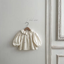 Load image into Gallery viewer, Y7216LS-2022 Korean children's clothing autumn style baby lotus leaf lapel embroidered baby shirt girl baby autumn shirt girl shirt