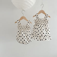 Load image into Gallery viewer, 232S04DS-Summer Polka Dot Suspender Triangle Bodysuit & Dress