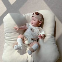 Load image into Gallery viewer, 32306LS-Summer bear full print triangle bodysuit + hat two-piece set