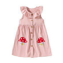 Load image into Gallery viewer, S1556DS-Little maven summer European and American cute mushroom plaid dress