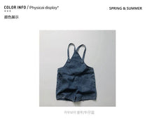 Load image into Gallery viewer, 1127LS-Soft denim ~ Korean children's clothing summer children's denim suspender shorts boys and girls adjustable jumpsuit