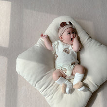 Load image into Gallery viewer, 32306LS-Summer bear full print triangle bodysuit + hat two-piece set