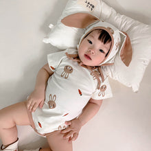 Load image into Gallery viewer, 32312LS-Summer Korean version of rabbit carrot print bodysuit + hat two-piece set