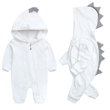 Load image into Gallery viewer, HY2946LS-New cross-border infant dinosaur hooded cotton jumpsuit for boys and girls long-sleeved crawling clothes baby jumpsuit