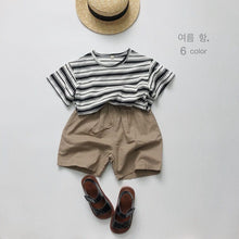 Load image into Gallery viewer, 1108PA-Forest Ramie Multicolor~Children's Summer Retro All-match Shorts for Boys and Girls Korean Casual Shorts