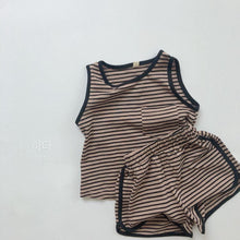 Load image into Gallery viewer, 1055PA-Retro Japanese Korean children's solid color shorts neutral Korean boys and girls striped hem hot pants loose shorts