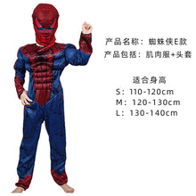 Load image into Gallery viewer, WH91601TG- Halloween COS costume children's performance Avengers hero Spider-Man Hulk Iron Man muscle costume
