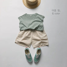 Load image into Gallery viewer, 1108PA-Forest Ramie Multicolor~Children's Summer Retro All-match Shorts for Boys and Girls Korean Casual Shorts